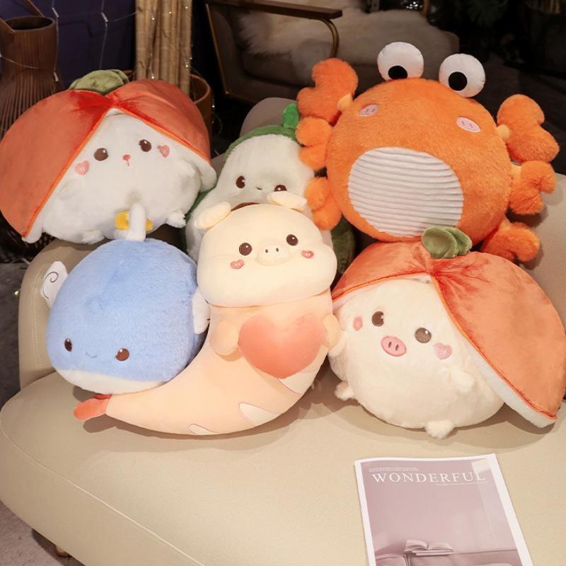 Delightfully Funny Shrimp And Pig Heart Plush Toy With Custom Design For Creative Collectors