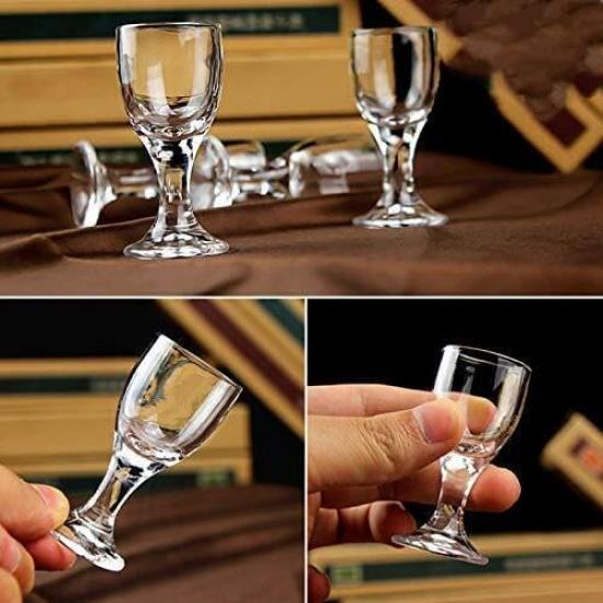 6+1 Set of Cups with Decanter Unique Mini Wine Shot Glasses Sake Spirits Cup Clear Alcohol Mini Liquor Shot Glass Luxur Drinking