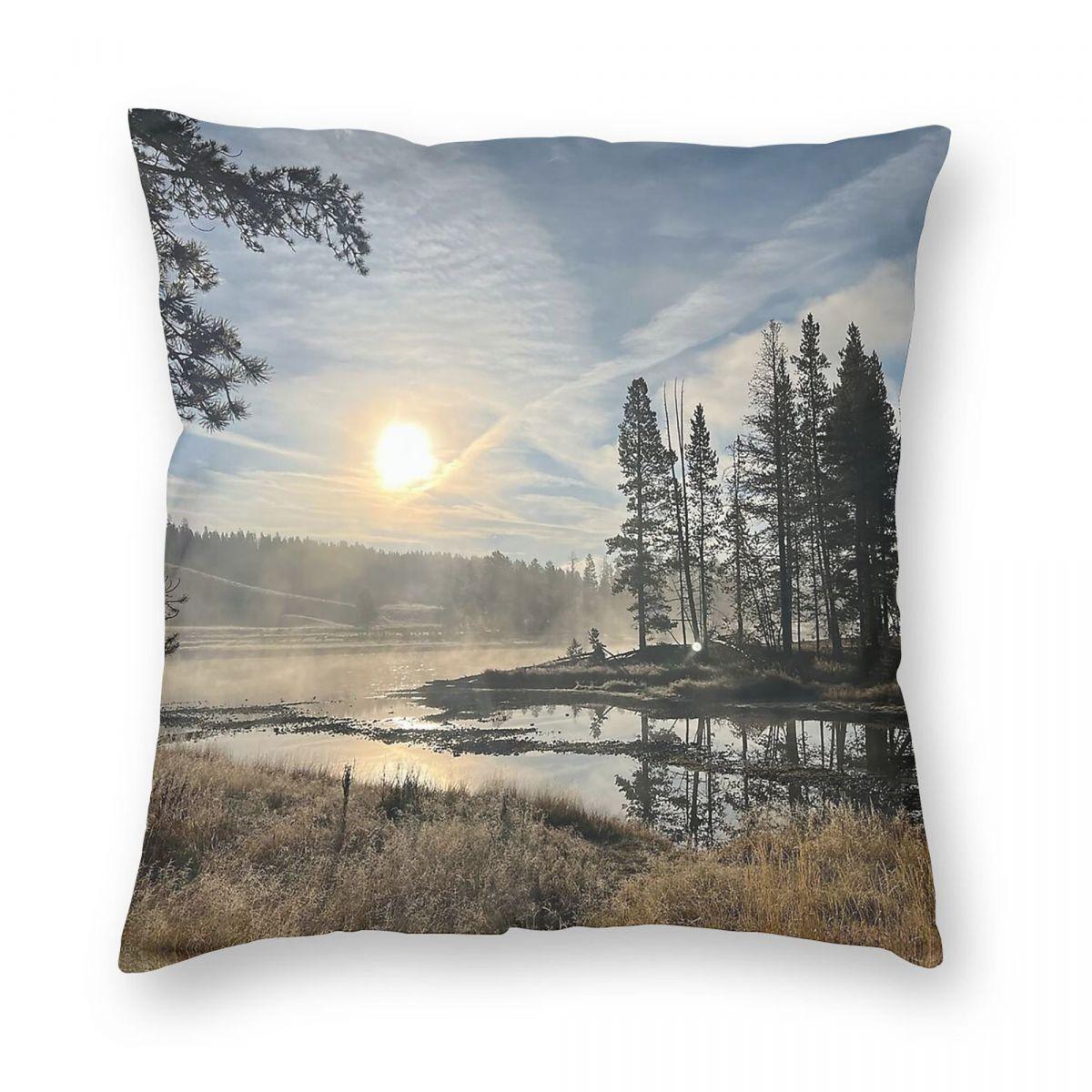 Nez Perce Ford Yellowstone Square Pillowcase Polyester Linen Velvet Pattern Zip Decorative Pillow Case Sofa Seater Cushion Cover 30x30cm