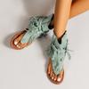 Damensandalen Retro Gladiator Damen Zehensteg Vintage Stiefel Lässig Quaste Rom Mode Sommer Damenschuhe für Damen Neu
