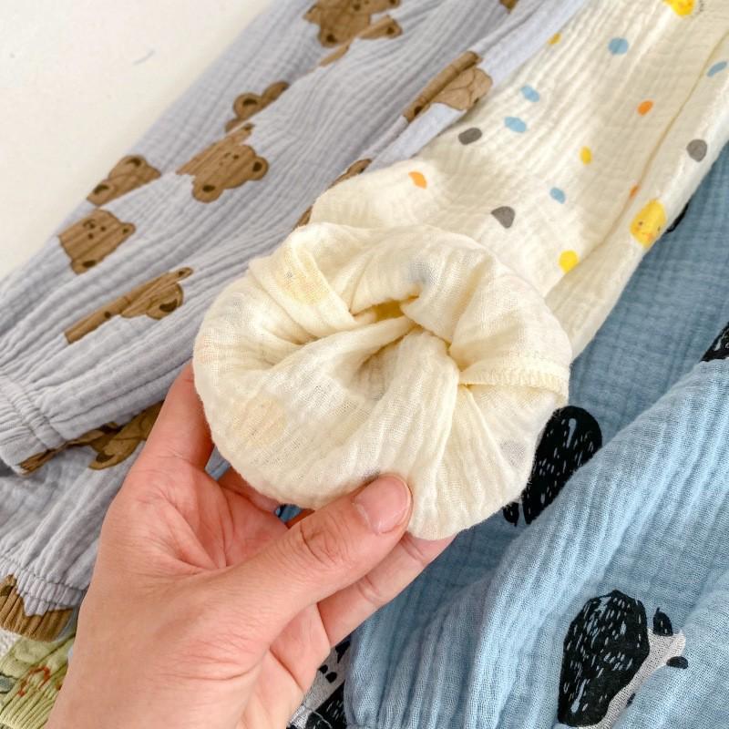 2024 Kids' Summer Lightweight Cotton Linen Mosquito-Proof Casual Pants with Versatile Cuffed Lantern Design