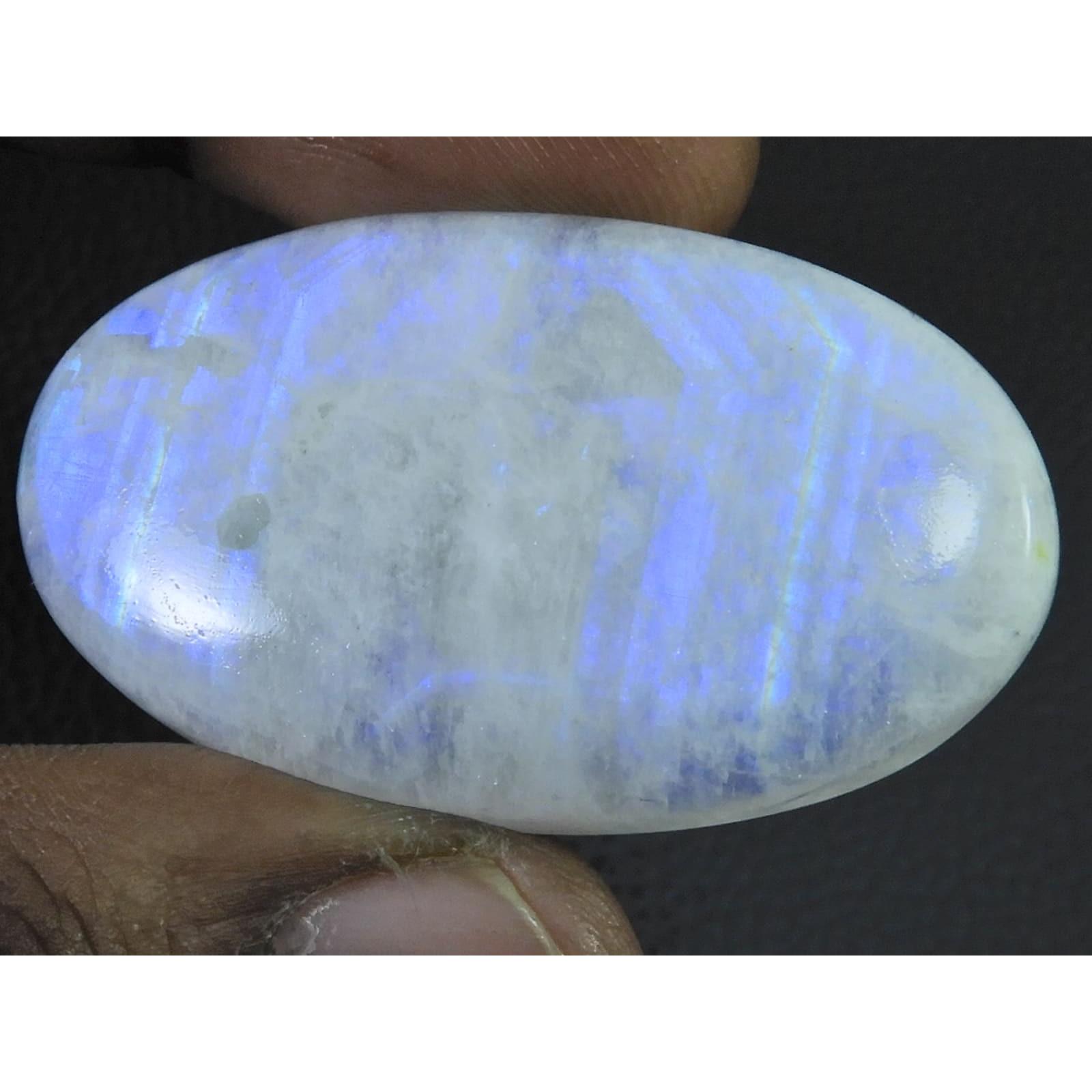 26X45X06 MM Natural Rainbow Moonstone Oval Cabochon Loose Gemstone 75Cts. C-1641