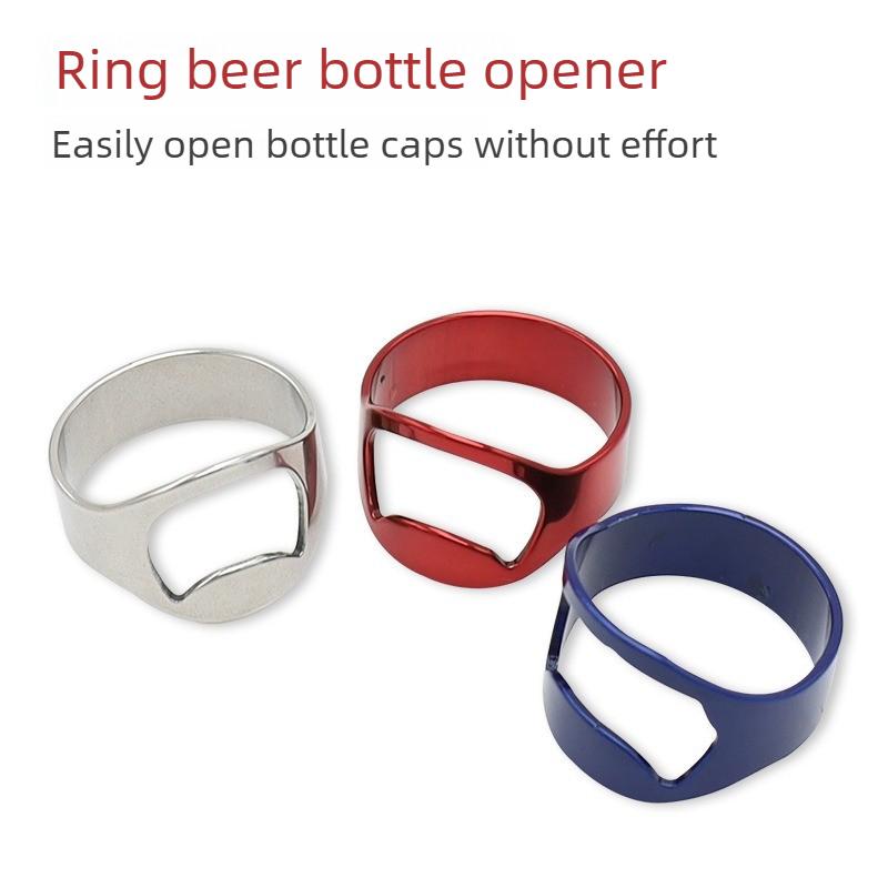 Stainless Steel Bottle Opener Ring Trendy Beer Opener for Bar Party Ins TikTok Viral Accessories
