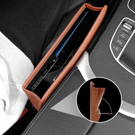 Universal Leather Car Seat Gap Organizer Storage Bag Seat Box Holder Accessories