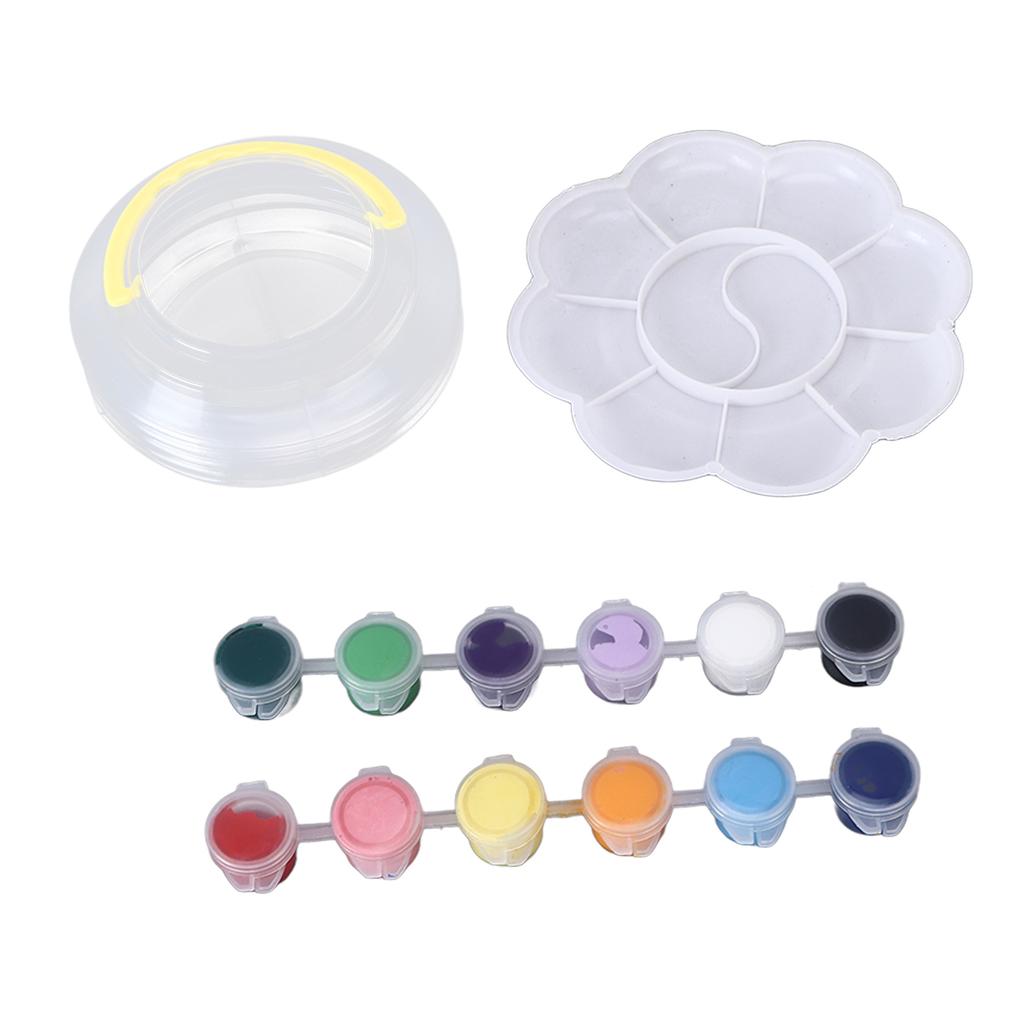 Acrylic Paint Set 12 Colors Easy to Use Complete Tools Macaron Painting Brush Set for Home Studio Art School