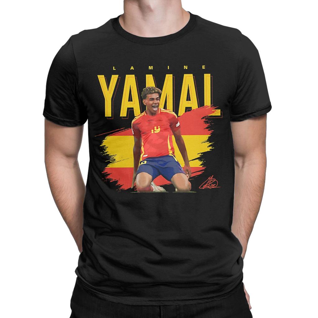Lamine Yamal Nieuwigheid Voetbal Grafisch T-shirt Y2k Ronde Hals Oversized Grote Maten Unisex Korte Mouw Casual Streetwear Fan T-shirt