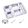 304 Stainless Steel Divided Lunch Box Set with Utensils