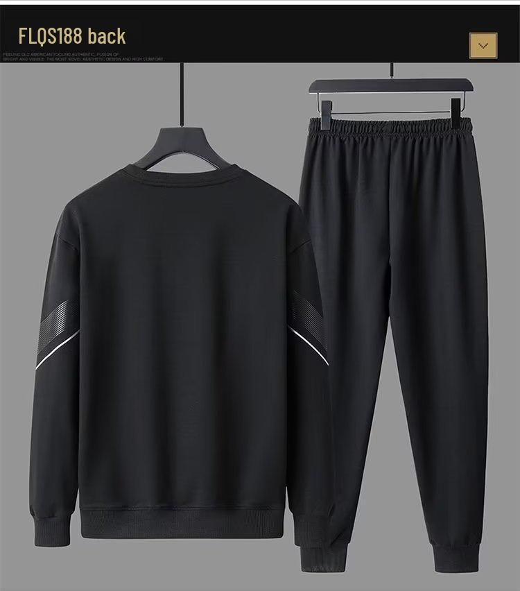 Men's Spring-Autumn Casual Sweatpants & Crew Neck Sweatshirt Set