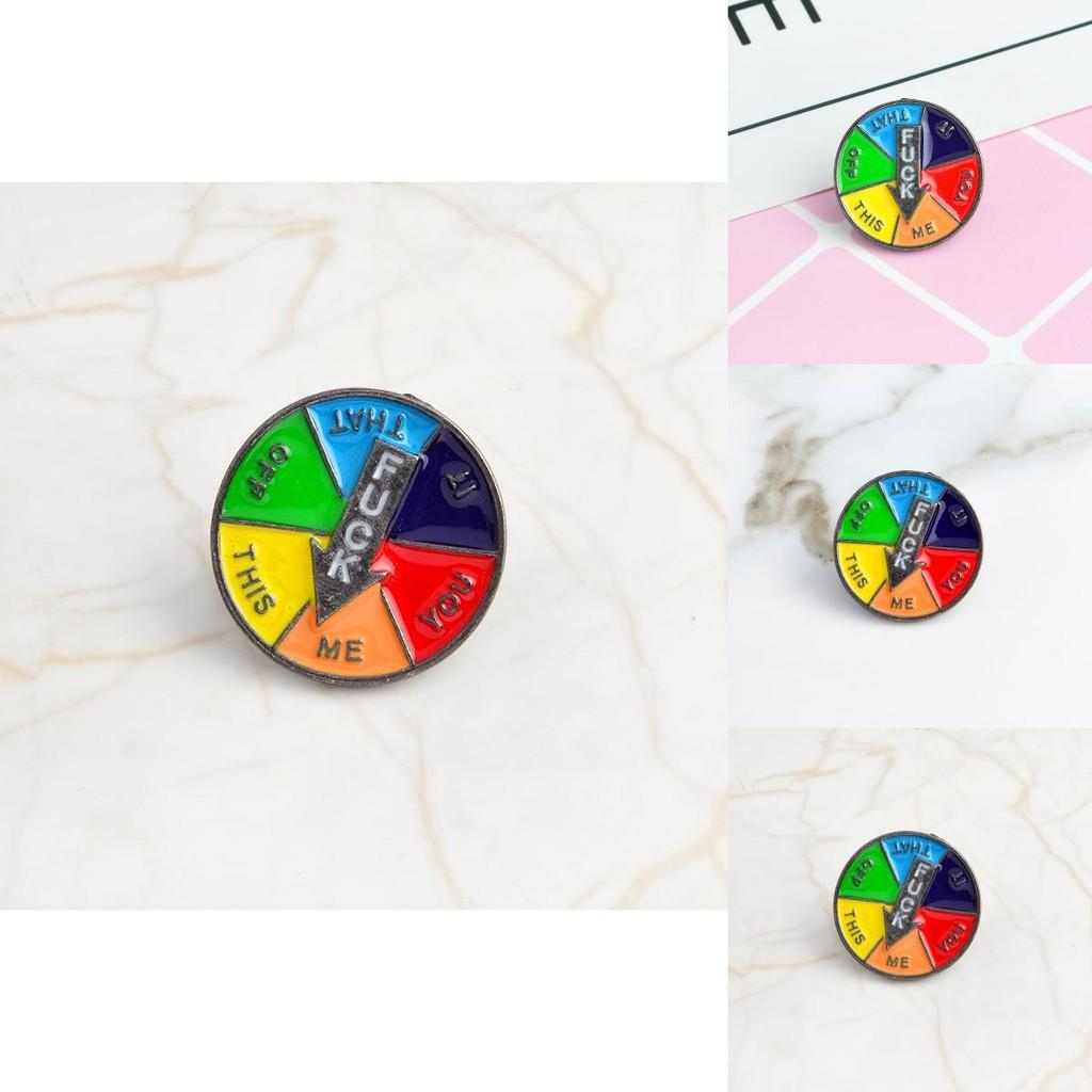 Artistic Style Cartoon Colorful Letter Brooch Geometric Arrow Badge Trendy Alloy Pin For Expression Individual