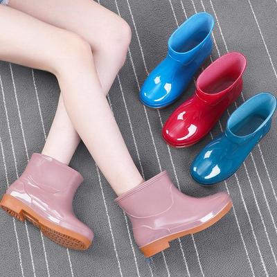 Rutschfeste Regenstiefel für Damen mit doppelter Rückseite und niedrigem Rohr – wasserdicht, modisch, warmes Baumwollfutter, ideal für Küche und Arbeit.
