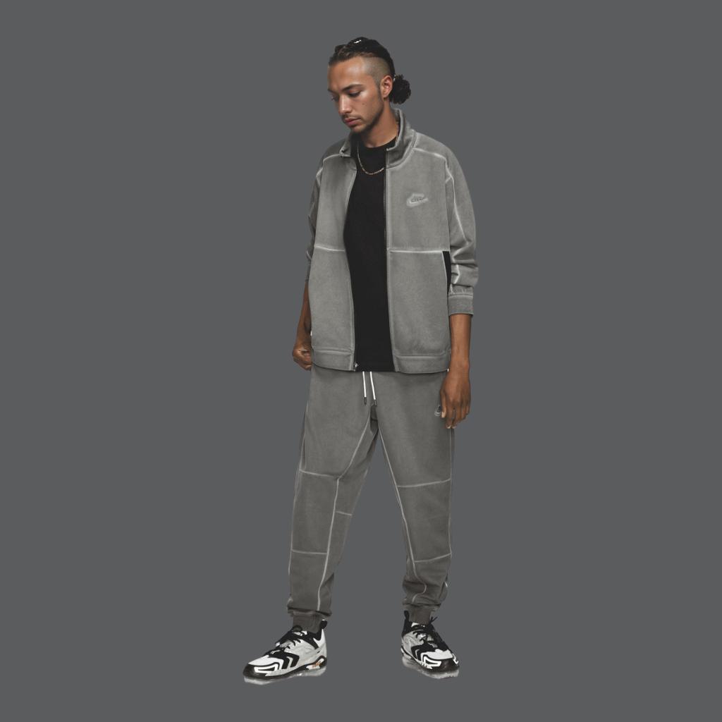 Nike Sportswear Logo Embroidered Knit Loose Casual Pants Men Bottoms Grey DA7163-010