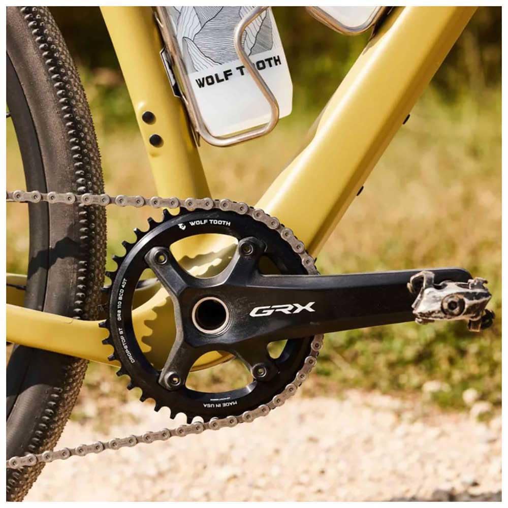 Wolf Tooth 110 BCD Asymmetric Chainrings for GRX Cranks ST 40T Saddle 4-Bolt Drop-Stop