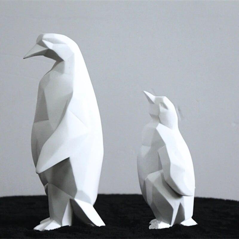 Sculture e Statuette Statua di Animale Decorazioni per la Casa Ornamenti Per Decorazione Domestica Soggiorno Tavolo Scrivania Ufficio Pinguino Bianco Carino