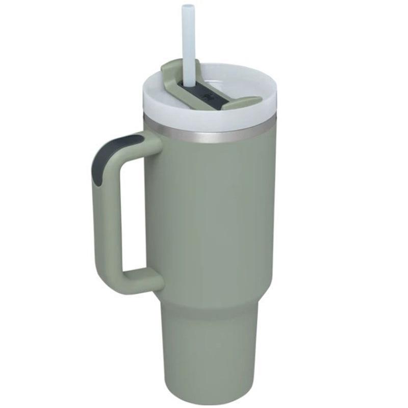 Stainless Steel Insulated Water Bottle Thermal Coffee Car Cup Cold Mugs Vacuum Flask with Handle Straw for Sport