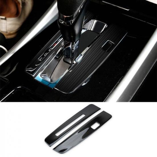 Black Titanium Center Console Gear Shift Panel Trim For Honda Accord 2013-2017