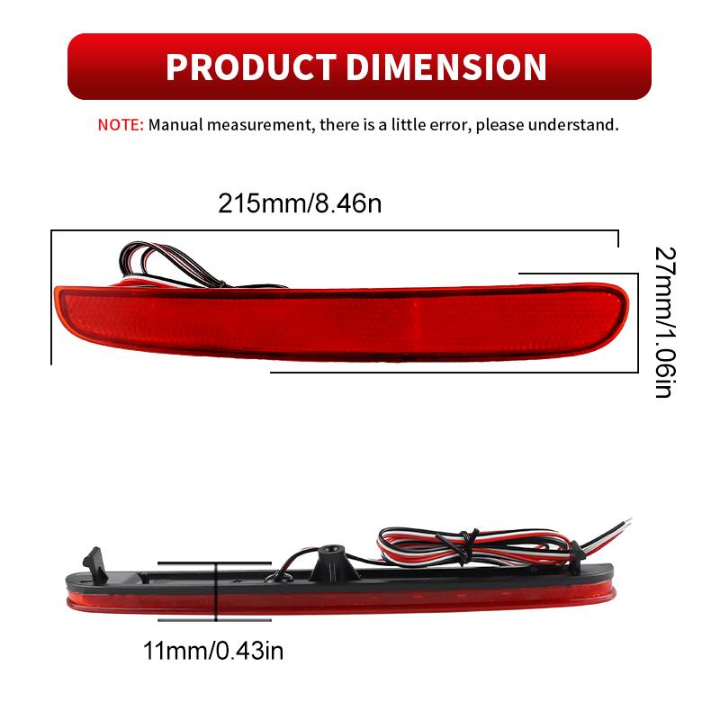 2PCS 12V LED Red Rear Fog Lamp Bumper Light For 2025-2025 Honda N-Box LED Rear Bumper Reflector Light Brake Lamp Car Accessories