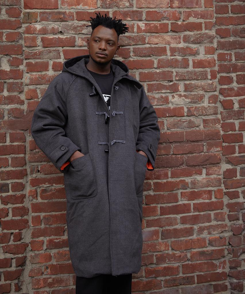 Zblack Oversized Duffle Coat Charcoal