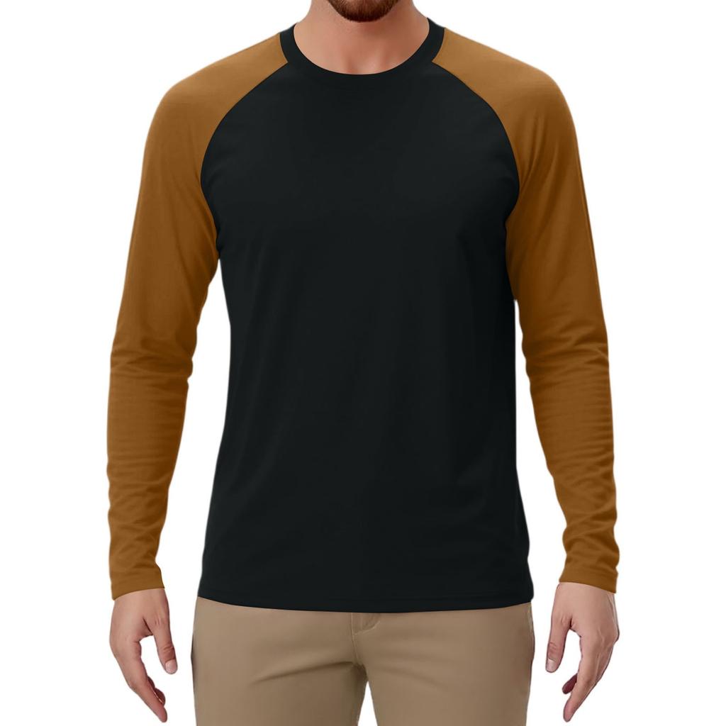 Pánské sportovní tričko s dlouhým rukávem raglánového střihu v kontrastních barvách