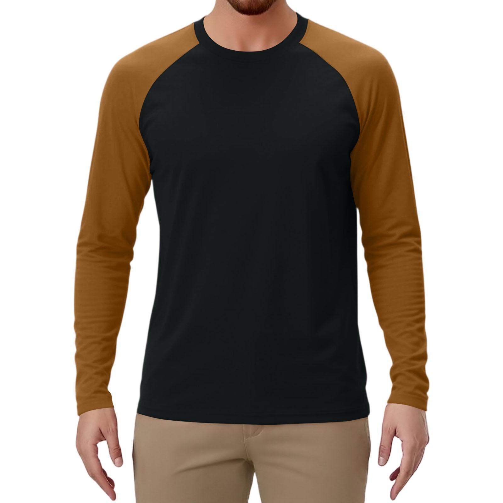 

Мужской спортивный топ с длинным рукавом реглан контрастного цвета L чёрный