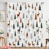2Pcs,2D Plane Printing Curtains&Window Treatment Christmas Reindeer Snowflakes 100% Polyester (Without Rod) Outdoor Decorations