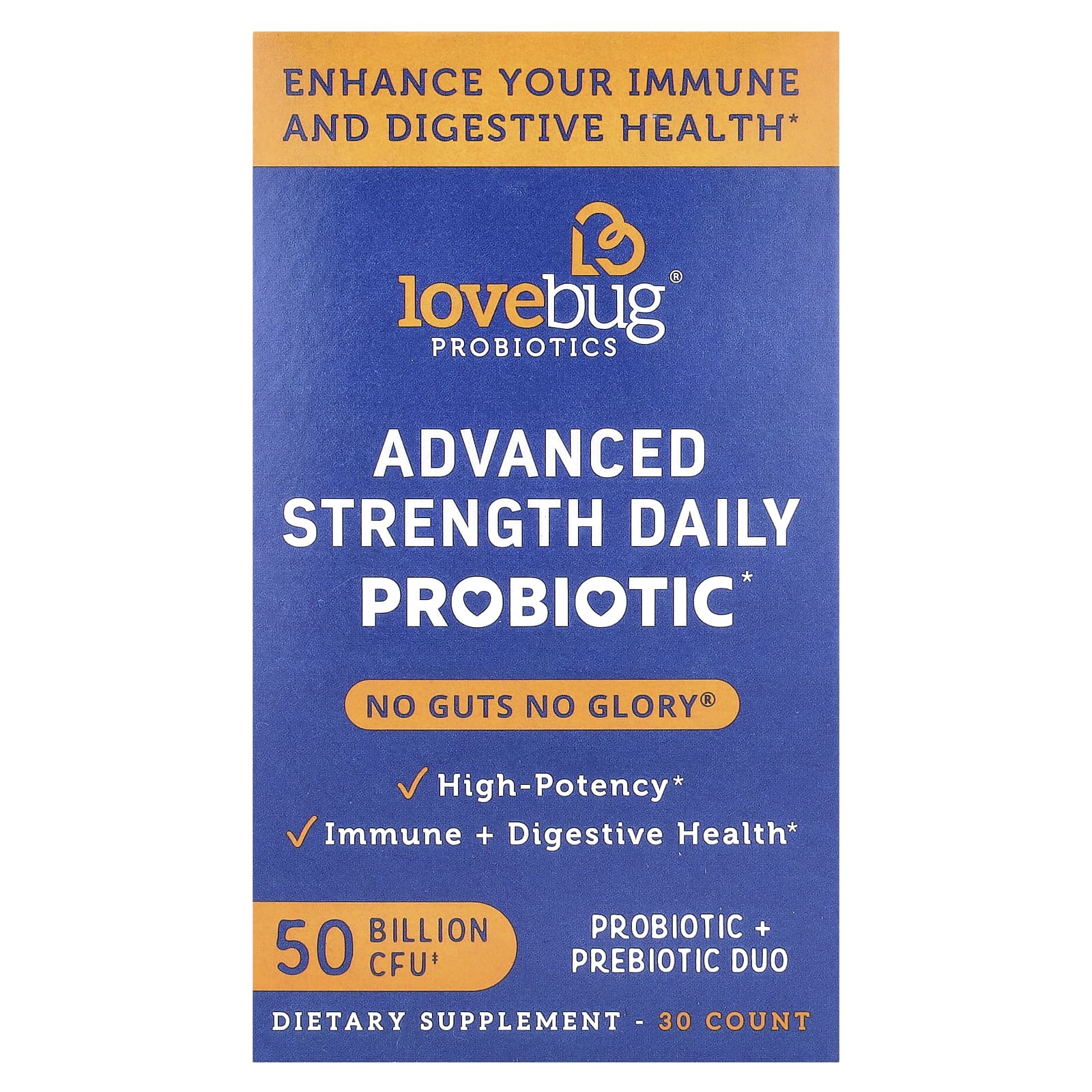 

LoveBug Probiotics, Пробіотик для щоденного вживання посиленої дії, 50 мільярдів КУО, 30 одиниць