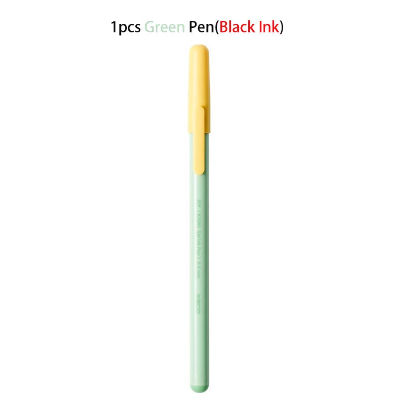 KACO JOY Gel Pen 0.5mm Black Fun Capped Biscuit Stick Style Frosted Body Daily Writing Pens 1600m Large Capacity School Supplies
