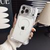 Transparent Acrylic Magnetic Shockproof Phone Case With Camera Lens Stand For Iphone