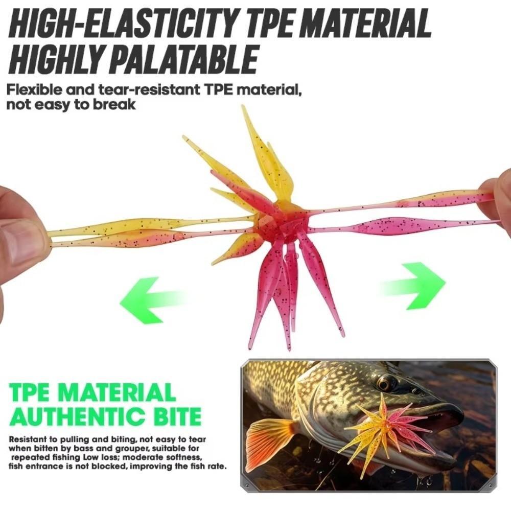 2pcs 2PCS Sea Urchin Fishing Lure Two-tone Color Tentacle Fishing Lure For Trout Fishing