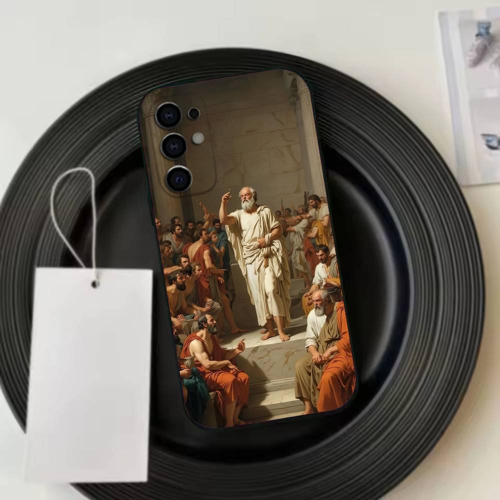 Renaissance A-Art  Phone Case Black Silicone Soft For Samsung S25,S24,S21,S22,S23,S30,Ultra,S20,Plus,Fe,Lite