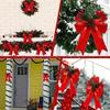 6pcs, Christmas Tree Top Decoration Pendant, Large Bow Diy Velvet Cloth Cuffed Ribbon, Holiday Party Decoration, Holiday Party Gift