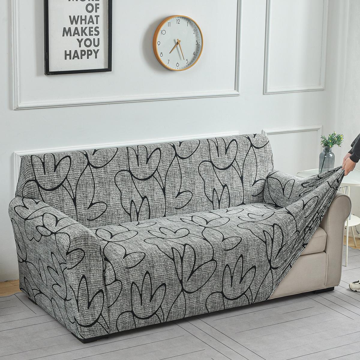 1Pc Elastic Printed Sofa Cover, All-Incl., Anti-Slip, Season-Proof, Cat/Dust-Resist., Wash/Durable, For Home Sofa Decor&Prot. 1-Seater