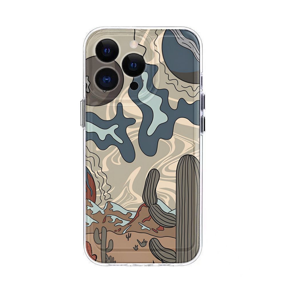 Desert cactus for iPhone17promax space phone case Apple 16 transparent 15/14 fine hole 13