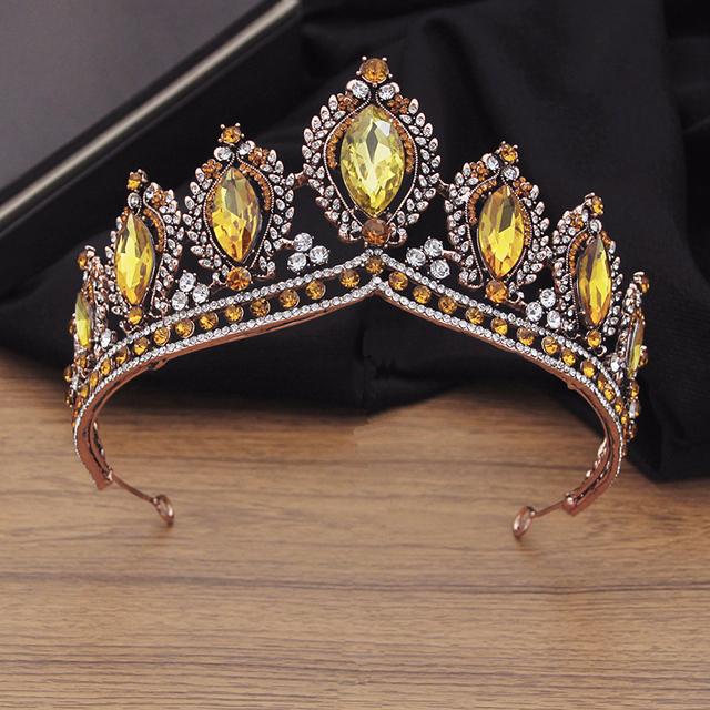 Великолепная хрустальная свадебная корона в винтажном стиле — фото 15