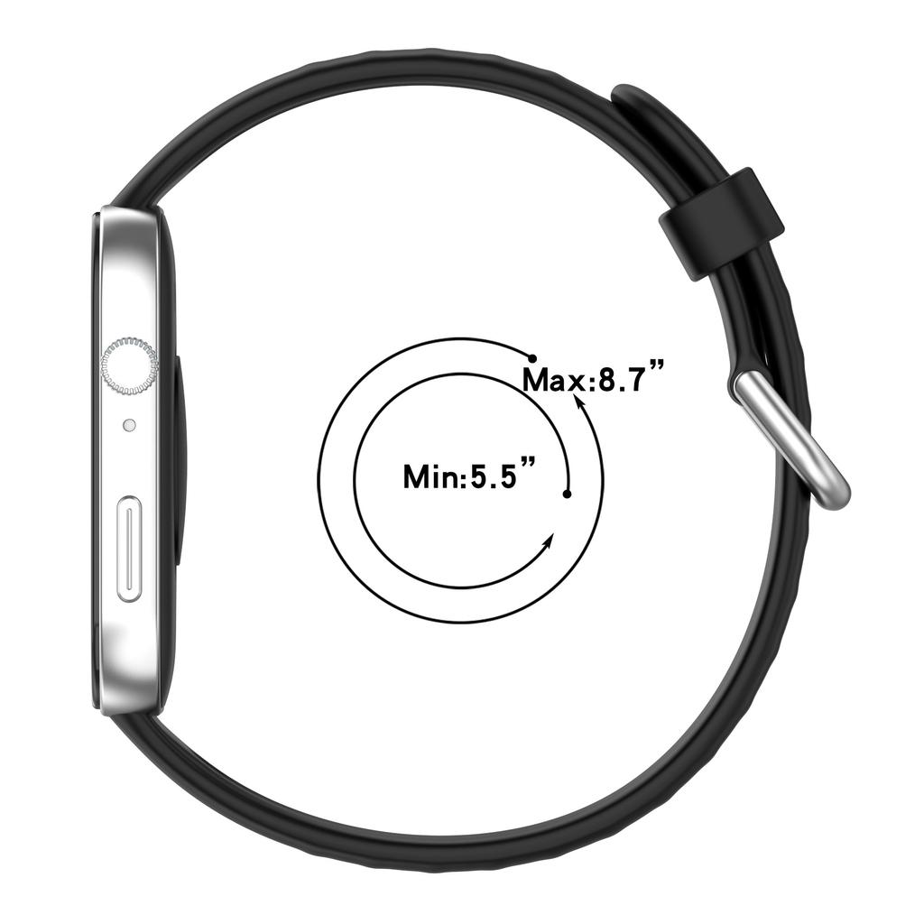 For Huawei Watch Fit 3 Soft Silicone Strap Sport Watchbands Replacement with Silver Buckle