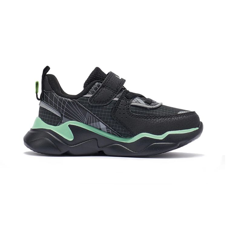 Li Ning Kids Sports Comfortable Daily Shock Absorbing Wear Resistant Breathable Casual Shoes Kids Casual Shoes Black YKNR136-1