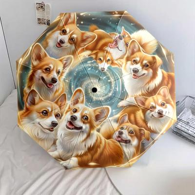 1 PC Automatic Folding Umbrella - Cartoon Pattern, Portable & Foldable Design with 8 Ribs, Christmas Birthday Gifts