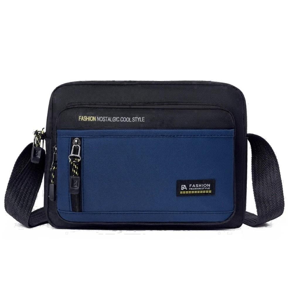 Multi-pockets Men s Business Bag Large Capacity Canvas Crossbody Bag Men s Shoulder Bag Handbag синий