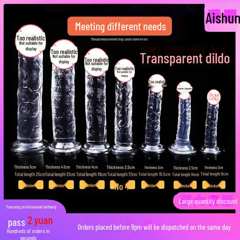 Dildo de cristal transparent Yongai - Jucărie sexuală realistă pentru adulți pentru femei