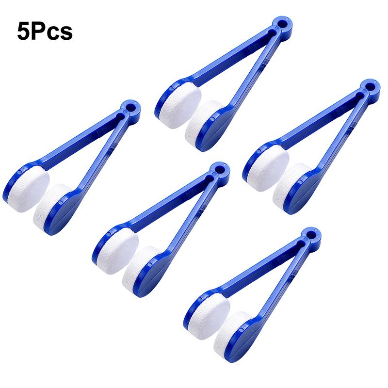 5 Stück Kreative Doppelseitige Brillenbürste Tragbare Brillenputz-Reibung Weiche Weiche Mikrofaser Brillenreiniger Wischwerkzeuge