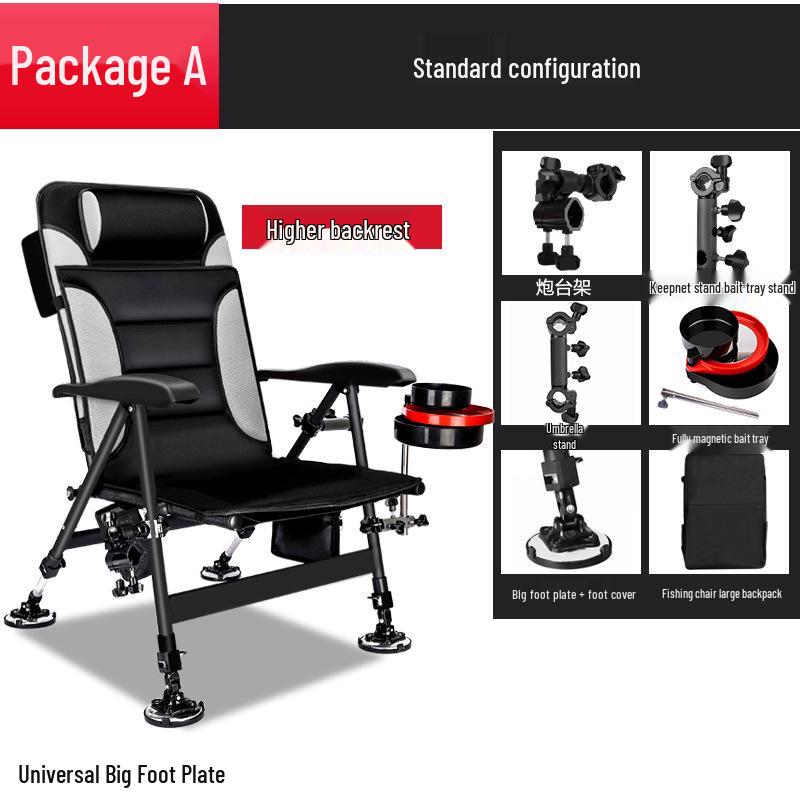 Scaun de pescuit pliabil multifuncțional din aliaj de aluminiu: Platformă portabilă, All-Terrain, cu spătar reglabil, pentru pescuit în stil european.