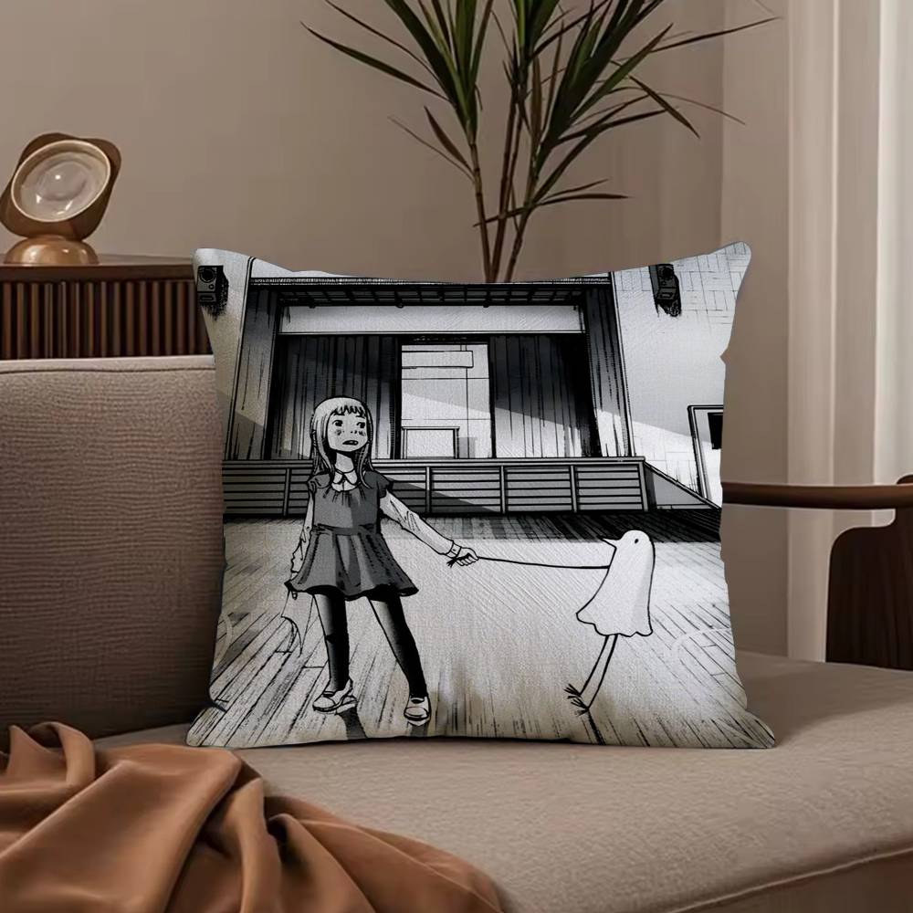Anime G-Goodnight P-Punpun Pillow Case Anti-dustmite Pillowcase Invisible Zipper Silky Short Plush Sofa Cushion Cover
