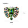 Creative 3D Painting Oil Dot Diamond Elephant Shaped Personalized Classic Brooch
