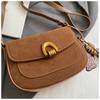 Retro Woman Small Leather Saddle Armpit Bags For Women Winter Shoulder Crossbody Bag Ladies Vintage  Handbags