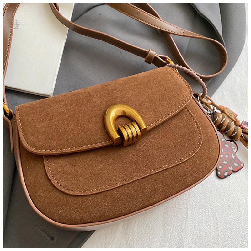 Retro Woman Small Leather Saddle Armpit Bags For Women Winter Shoulder Crossbody Bag Ladies Vintage  Handbags