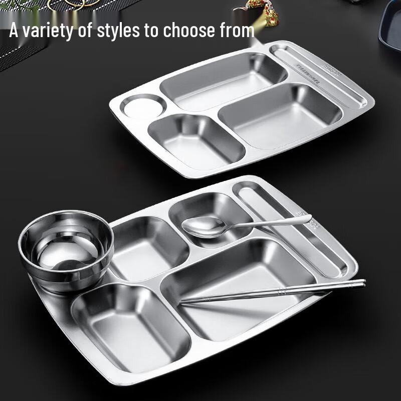 304 Stainless Steel Divided Lunch Tray