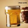 PIGE HOME 500ML Şeffaf Bira Bardağı Kalınlaştırılmış Tek Saplı Bardak Ev Partisi İçki İçmek İçin Şarap Bardağı Viski Bardakları