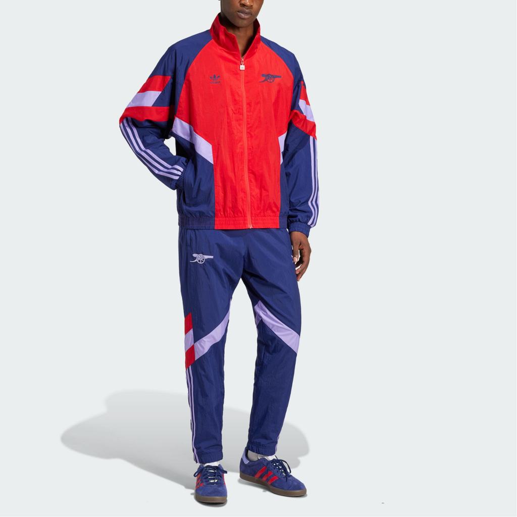 Adidas Originals „Arsenal“ laisvalaikio patogus laisvas striukė Vyriškos striukės šviesiai tamsiai raudonos nakties-dangaus mėlynos spalvos IS6503