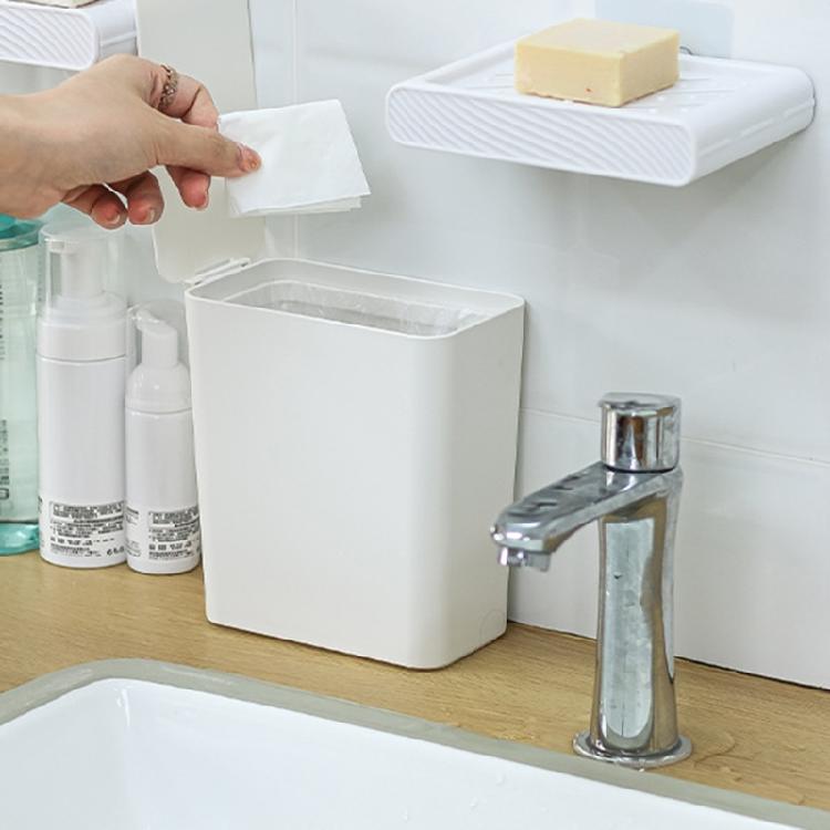 Functional Waste Bin with Lid Desktop Container Storage Home Garbage Container