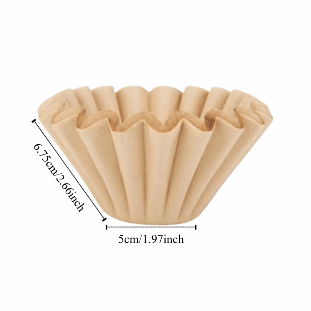 100 Pcs Durable 185mm Coffee Filter Paper Round Shape Flat Bottom Disposable Coffee Strainer Paper Filter Home Use