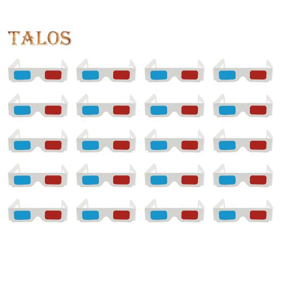 10/20/30/50/100 Pairs Red Blue Stereo Glasses 3D Paper Glasses Foldable Paper Temple 3D Glasses Film Decoration
